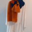 Schal -Originelles handgestrickt- Fenna 02 -mehrfarbig- kobaltblau-